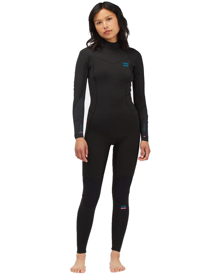 BILLABONG 4/3 SYNERGY BACK ZIP WETSUIT FOR WOMEN 3 BILLABONG 4/3 SYNERGY BACK ZIP WETSUIT FOR WOMEN