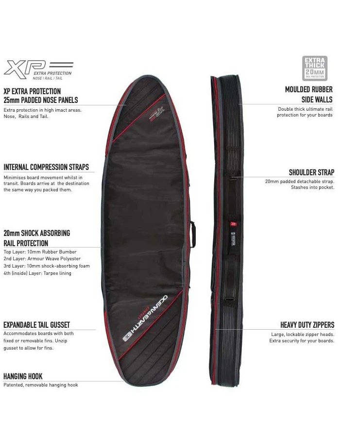 OCEAN & EARTH DOUBLE COMPACT SHORTBOARD COVER 6'8" - Image 4