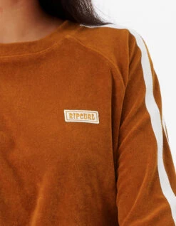 RIP CURL TERRY CREW FLEECE CINNAMON -Surf Shop rip curl locals felpa girocollo in spugna donna cinnamon 2