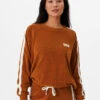 RIP CURL TERRY CREW FLEECE CINNAMON -Surf Shop rip curl locals felpa girocollo in spugna donna cinnamon 3