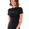 RIP CURL GOLDEN RAYS SHORT SLEEVE UV TEE BLACK -Surf Shop rip curl lycra golden rays black