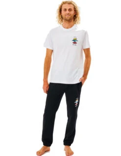 RIP CURL SEARCH ICON LOGO TRACK PANT BLACK -Surf Shop rip curl pantaloni tuta search icon logo black 1