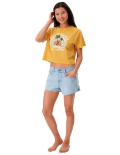 RIP CURL SUNNY PARADISE SHORT SLEEVE CROP TEE -Surf Shop rip curl sunny paradise crop t shirt donna 2