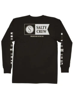 SALTY CREW ALPHA PREMIUM LONG SLEEVE BLACK -Surf Shop salty crew alpha premium maglia maniche lunghe black 1