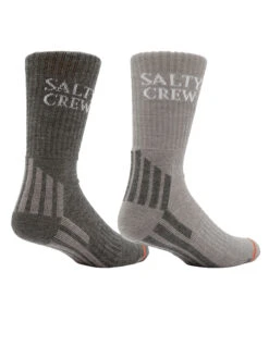 SALTY CREW WOOLY SOCKS 2 PACK SET ASSORTED -Surf Shop salty crew wooly 2 pack set calzini grey