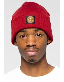 SANTA CRUZ CLASSIC LABEL DOT BEANIE KETCHUP -Surf Shop santa cruz classic label dot beanie ketchup 1