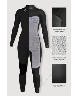 SISSTREVOLUTION SEVEN SEAS YOUTH 3/2 CHEST FULL WETSUIT BLACK -Surf Shop sisstrevolution seven seas youth 3 2 chest full wetsuit black