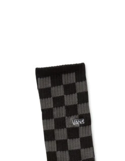 VANS CHECKERBOARD CREW SOCKS BLACK CHARCOAL 8 VANS CHECKERBOARD CREW SOCKS BLACK CHARCOAL -Surf Shop vans calzettoni checkerboard black charcoal 1