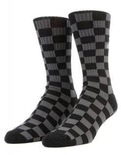 VANS CHECKERBOARD CREW SOCKS BLACK CHARCOAL 9 VANS CHECKERBOARD CREW SOCKS BLACK CHARCOAL -Surf Shop vans calzettoni checkerboard black charcoal 2