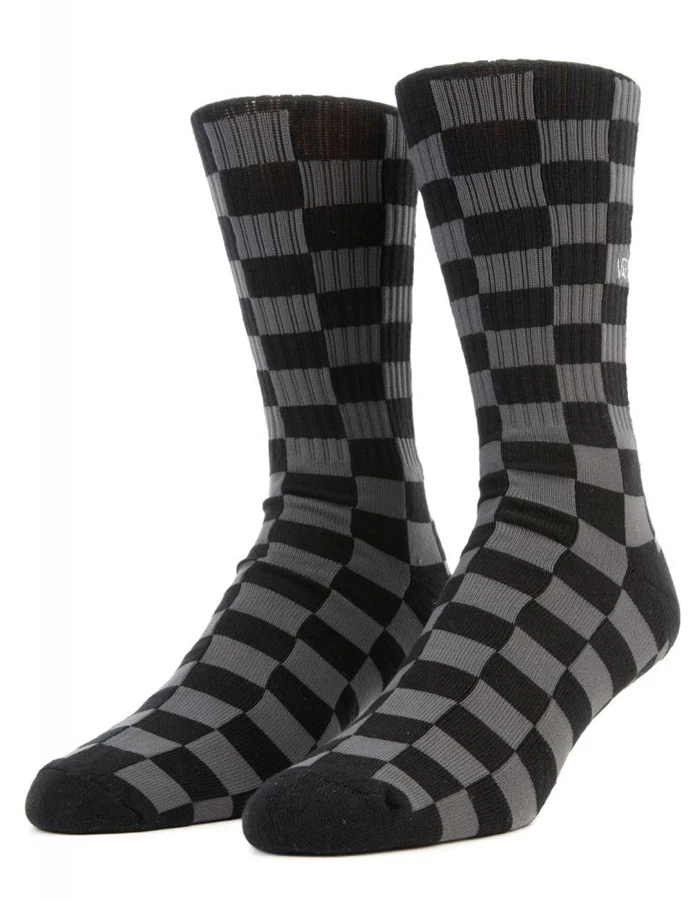 VANS CHECKERBOARD CREW SOCKS BLACK CHARCOAL 6 VANS CHECKERBOARD CREW SOCKS BLACK CHARCOAL - Image 4