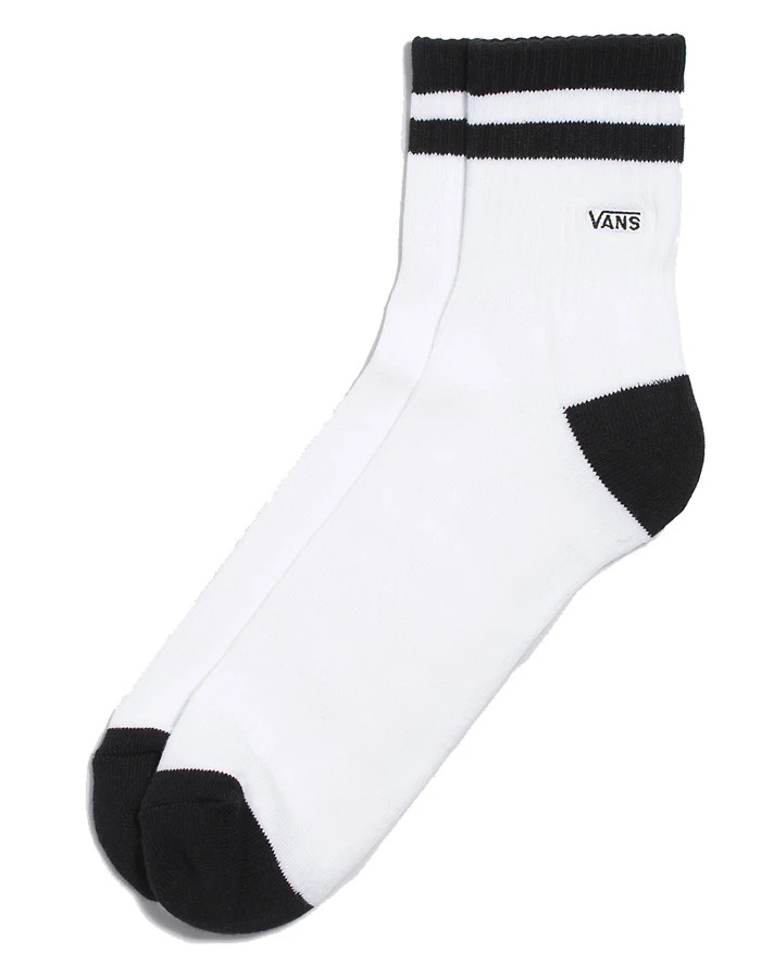 VANS HALF CREW SOCKS WHITE BLACK 3 VANS HALF CREW SOCKS WHITE BLACK