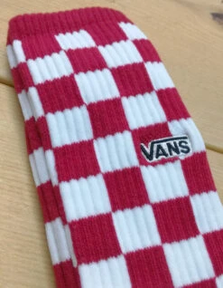 VANS CHECKERBOARD CREW II SOCKS RED -Surf Shop vans calzini checkerboard crew ii red