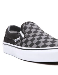 VANS CHECKERBOARD CLASSIC SLIP-ON SHOES BLACK PEWTER -Surf Shop vans scarpe classic slip on black pewter checkerboard 7
