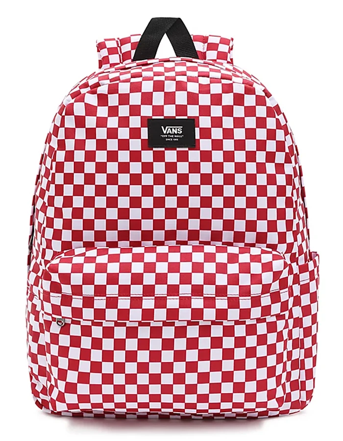VANS OLD SKOOL CHECK BACKPACK WHITE RED 3 VANS OLD SKOOL CHECK BACKPACK WHITE RED