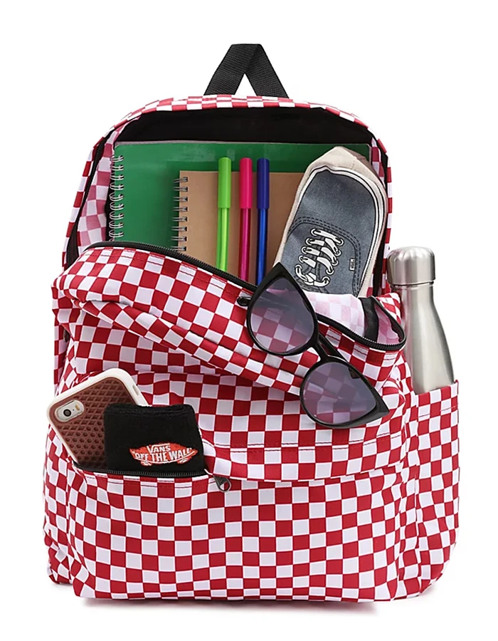 VANS OLD SKOOL CHECK BACKPACK WHITE RED 4 VANS OLD SKOOL CHECK BACKPACK WHITE RED - Image 2