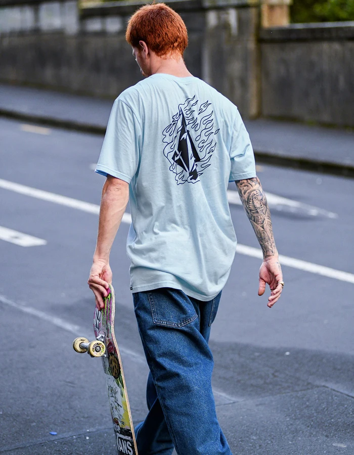 VOLCOM FIREFIGHT SHORT SLEEVE TEE MISTY BLUE 11 VOLCOM FIREFIGHT SHORT SLEEVE TEE MISTY BLUE - Image 9