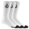 VOLCOM FULL STONE SOCKS WHITE 3 PACK -Surf Shop volcom full stone calzini pacco da 3 white
