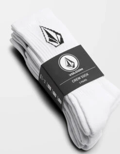 VOLCOM FULL STONE SOCKS WHITE 3 PACK -Surf Shop volcom full stone calzini pacco da 3 white 2