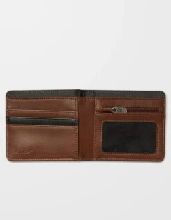 VOLCOM SLIM STONE S WALLET BROWN -Surf Shop volcom slim stone s portafoglio brown 1